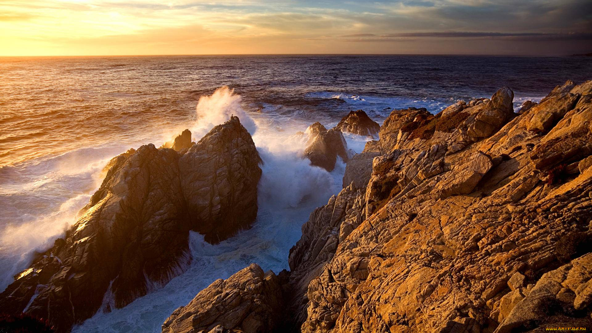 sunset, at, point, lobos, california, , , , , , , , 